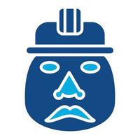 olmec glyph twee kleur icoon vector