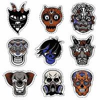 vector illustratie van een reeks van masker voor halloween.