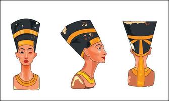 Egyptische koningin nefertiti was geïsoleerd Aan wit achtergrond. Super goed Koninklijk vrouw van de Egyptische Farao vector