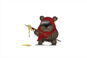 wicket ewok Aan wit achtergrond vector