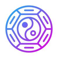 yin yang duokleur Purper stijl illustratie vector icoon Chinese nieuw jaar perfect.