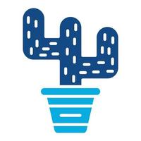 cactus glyph twee kleuren icoon vector