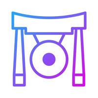 gong duokleur Purper stijl illustratie vector icoon Chinese nieuw jaar perfect.