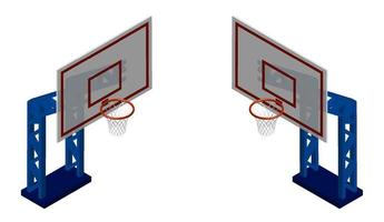 basketbal bord met ring in isometrisch, hoepel en netto. sport- wedstrijden in basketbal Aan straat en in Sportschool. vector