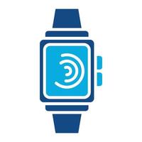 smartwatch glyph twee kleuren icoon vector