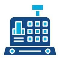 kassiermachine glyph tweekleurig pictogram vector