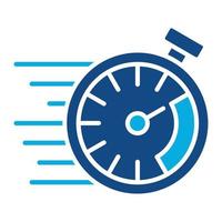 ras stopwatch glyph twee kleur icoon vector