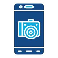 mobiel camera glyph twee kleur icoon vector