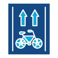 fiets rijbaan glyph twee kleur icoon vector