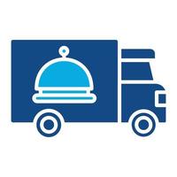 voedsel vrachtauto catering glyph twee kleur icoon vector