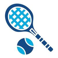 tennis glyph twee kleuren icoon vector