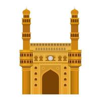 opbouw van moskee charminar en indische onafhankelijkheidsdag vector