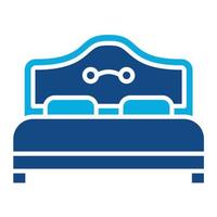 bed glyph twee kleuren icoon vector