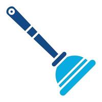 toilet plunjer glyph twee kleuren icoon vector