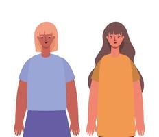 vrouwen avatars cartoon ontwerp vector