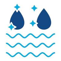 schoon water glyph twee kleur icoon vector