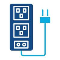 verlengsnoer glyph tweekleurig pictogram vector