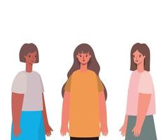 vrouwen avatars cartoon ontwerp vector