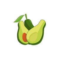 avocado fruit deel plat ontwerp vector