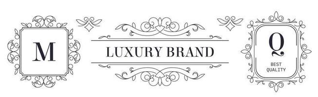 luxe merk, etiket het beste kwaliteit productie vector