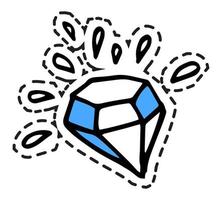 sprankelend diamant of briljant, sticker of icoon vector