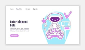 bestemmingspagina voor entertainmentbots vector