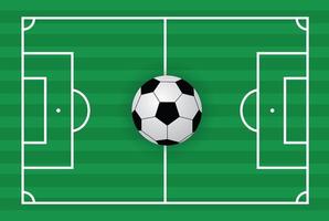voetbal of voetbalbal op groen gebied vector