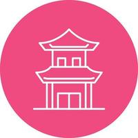 Chinese huis lijn cirkel achtergrond icoon vector