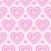 retro monochroom groovy harten naadloos patroon. romantisch afdrukken voor Valentijnsdag dag decoratie in stijl jaren 60, jaren 70. modieus vector illustratie. pastel kleuren