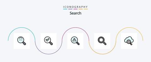 zoeken lijn gevulde vlak 5 icoon pak inclusief . Onderzoek. visie. zoeken. ui vector