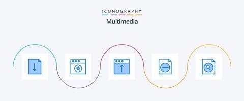 multimedia blauw 5 icoon pak inclusief . zoeken. Mac. het dossier. het dossier vector