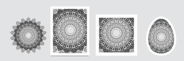 bloemen overladen wit lijn mandala. perfect voor sticker, afdrukken en ander. gemakkelijk vector illustratie