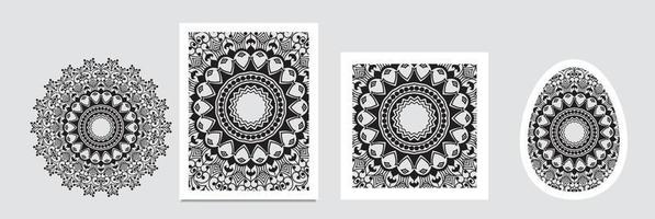 bloemen overladen wit lijn mandala. perfect voor sticker, afdrukken en ander. gemakkelijk vector illustratie