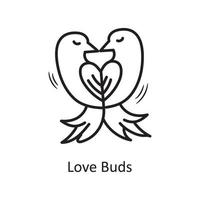 liefde bloemknoppen vector schets hand- trek icoon ontwerp illustratie. Valentijn symbool Aan wit achtergrond eps 10 het dossier