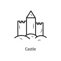 kasteel vector schets icoon ontwerp illustratie. vakantie symbool Aan wit achtergrond eps 10 het dossier