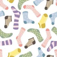naadloos patroon met warm wollen en katoen sokken Aan wit achtergrond vector