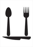 lepel en vork vector illustratie. geschikt voor Promotie van voedsel bedrijf