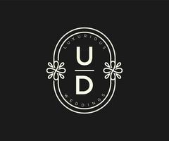 ud initialen brief bruiloft monogram logos sjabloon, hand- getrokken modern minimalistisch en bloemen Sjablonen voor uitnodiging kaarten, opslaan de datum, elegant identiteit. vector