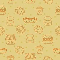 fastfood, naadloos patroon vector