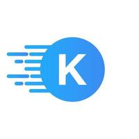 brief k logo ontwerp vector met dots vector sjabloon