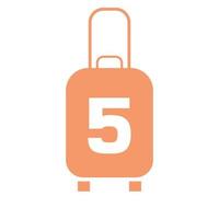 brief 5 reizen logo. reizen zak vakantie vliegtuig met zak tour en toerisme bedrijf logo vector