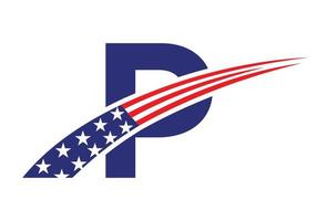 eerste brief p Amerikaans logo. Verenigde Staten van Amerika Amerikaans logo vector