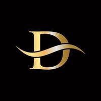 brief d logo gouden luxueus symbool monogram ontwerp vector