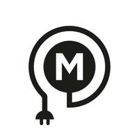 brief m elektrisch logo vector