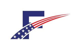 eerste brief f Amerikaans logo. Verenigde Staten van Amerika Amerikaans logo vector