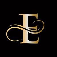 eerste e brief luxueus logo sjabloon vector