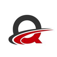 brief q logo ontwerp voor afzet en financiën bedrijf vector