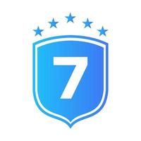 brief 7 schild logo veiligheid bescherming symbool teken ontwerp vector