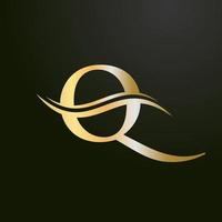 eerste brief q logo bedrijf typografie vector sjabloon