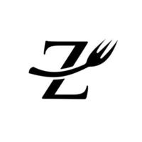 brief z restaurant logo teken ontwerp vector